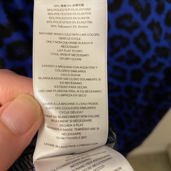 Micheal by Michael Kors blue animal print dress. Size Large. Long sleeve - Picture 7 of 8